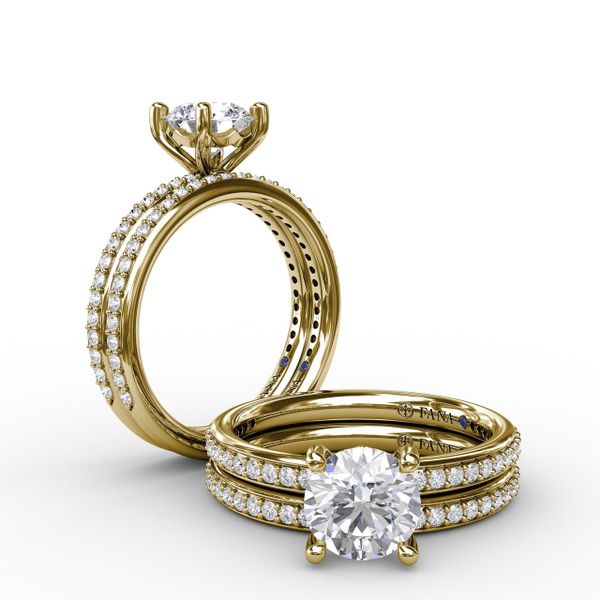 Classic Solitaire Engagement Ring With Diamond Band Image 4 Almassian Jewelers, LLC Grand Rapids, MI