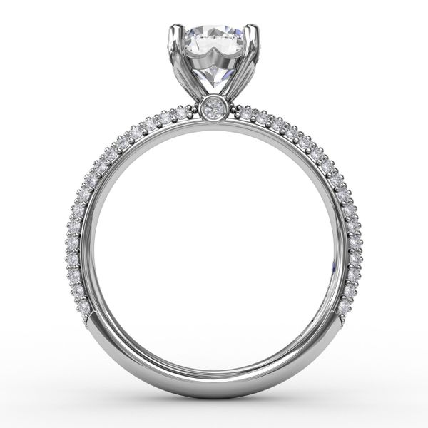 Classic Solitaire Engagement Ring With Seamless Pavé Band Image 2 Almassian Jewelers, LLC Grand Rapids, MI