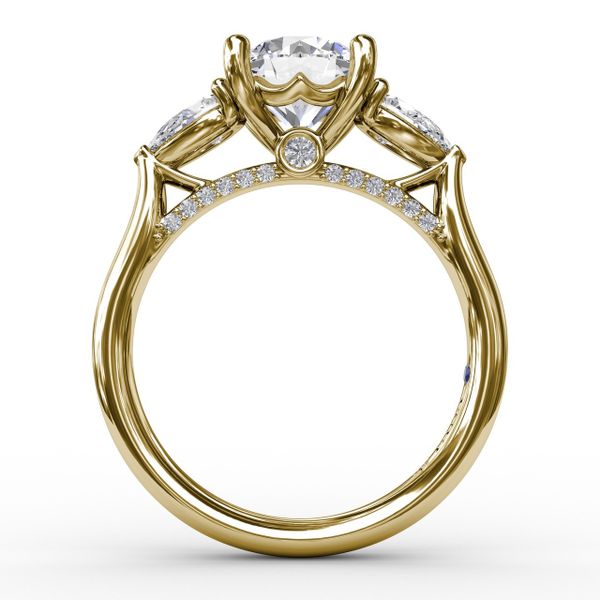Classic Three-Stone Engagement Ring With Pear-Shape Side Diamonds Image 2 S. Lennon & Co Jewelers New Hartford, NY