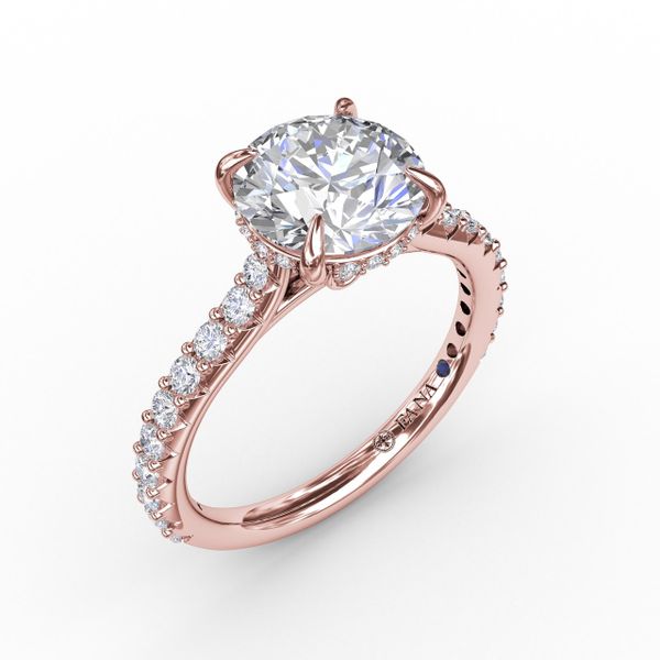 Classic Round Diamond Solitaire Engagement Ring With Hidden Pavé Halo S. Lennon & Co Jewelers New Hartford, NY