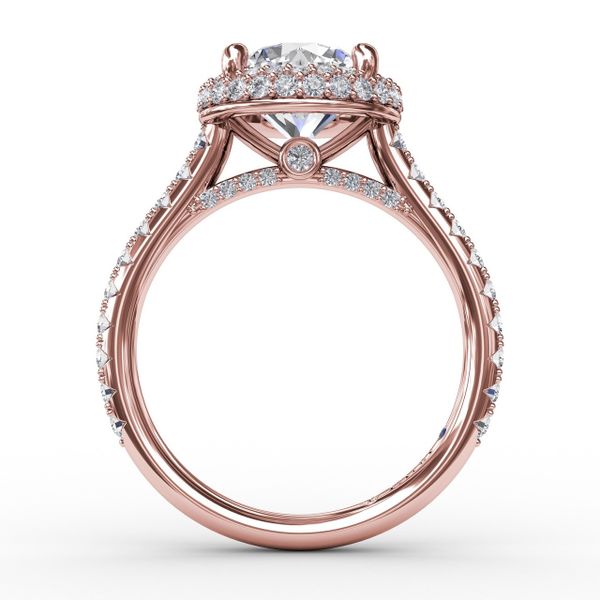 Contemporary Round Diamond Triple Halo Engagement Ring Image 2 John Herold Jewelers Randolph, NJ