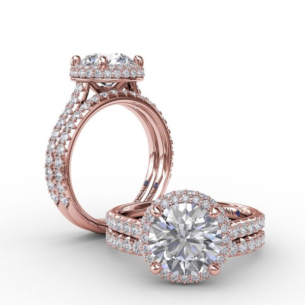 Contemporary Round Diamond Triple Halo Engagement Ring Image 4 Parris Jewelers Hattiesburg, MS