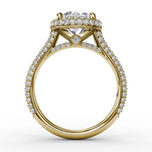 Seamless Pavé Diamond Double Halo Engagement Ring Image 2 Almassian Jewelers, LLC Grand Rapids, MI