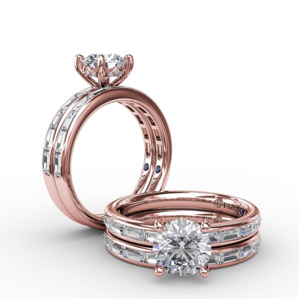 Classic Round Diamond Solitaire Engagement Ring With Baguette Diamond Shank Image 4 Bell Jewelers Murfreesboro, TN