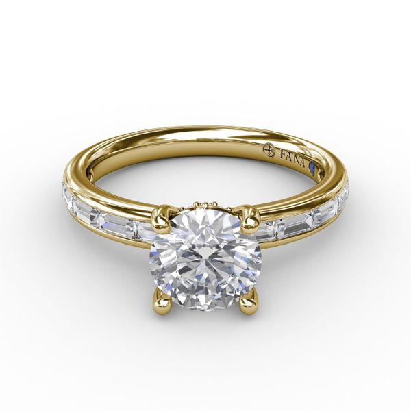 Classic Round Diamond Solitaire Engagement Ring With Baguette Diamond Shank Image 3 Almassian Jewelers, LLC Grand Rapids, MI