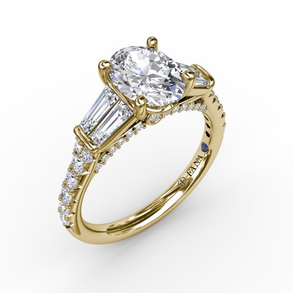 Oval Diamond Engagement Ring With Tapered Baguette Side Stones Jacqueline's Fine Jewelry Morgantown, WV