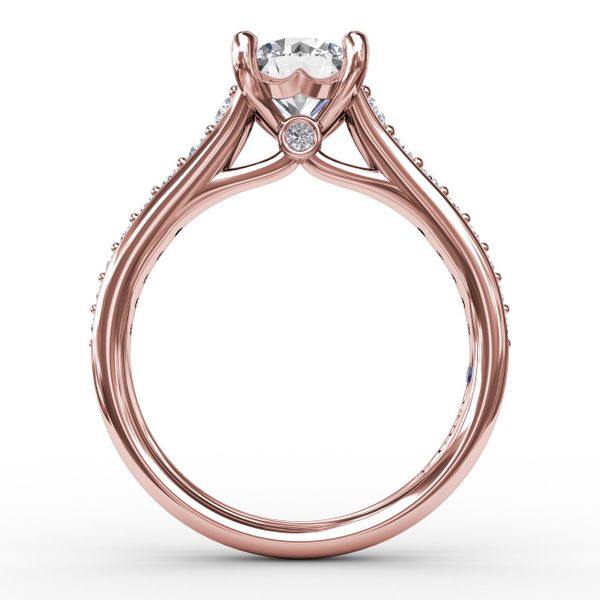 Classic Round Diamond Solitaire Engagement Ring With Diamond Band Image 2 Almassian Jewelers, LLC Grand Rapids, MI