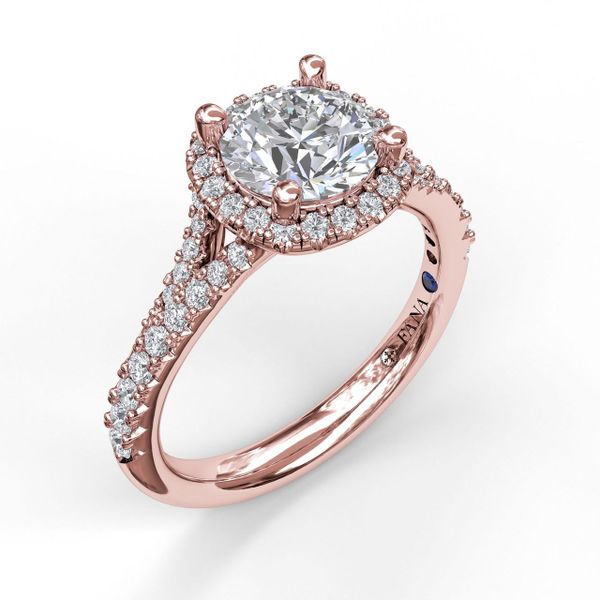 Classic Halo With A Twist Engagement Ring Almassian Jewelers, LLC Grand Rapids, MI