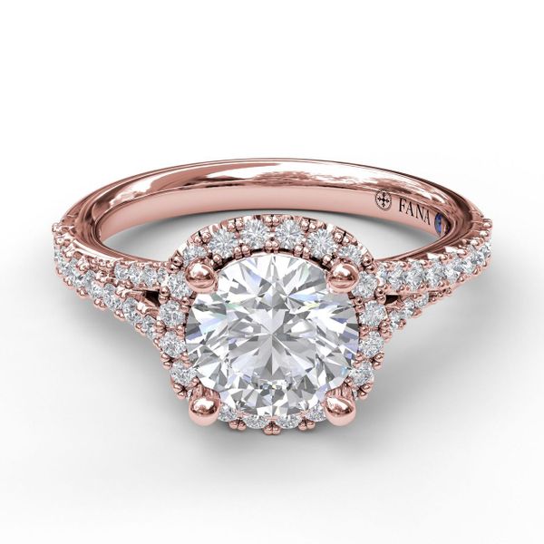 Classic Halo With A Twist Engagement Ring Image 3 Parris Jewelers Hattiesburg, MS