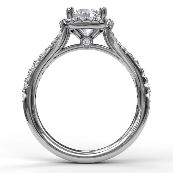 Classic Halo With A Twist Engagement Ring Image 2 Almassian Jewelers, LLC Grand Rapids, MI