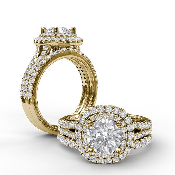 Elegant Double Halo Engagement Ring Image 4 The Diamond Center Claremont, CA