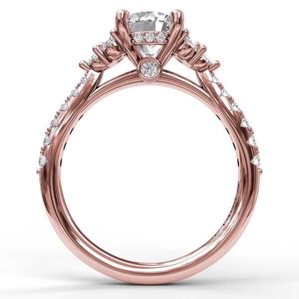 Modern Three Stone Engagement Ring Image 2 Parris Jewelers Hattiesburg, MS