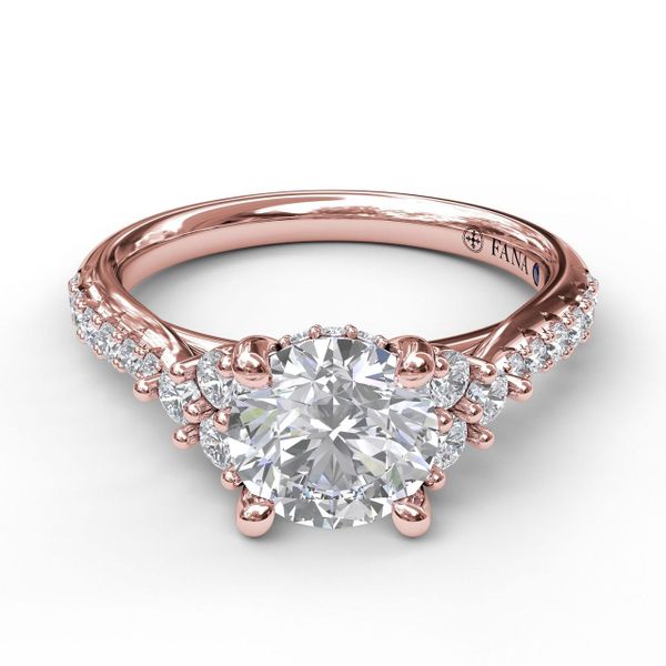 Modern Three Stone Engagement Ring Image 3 Parris Jewelers Hattiesburg, MS
