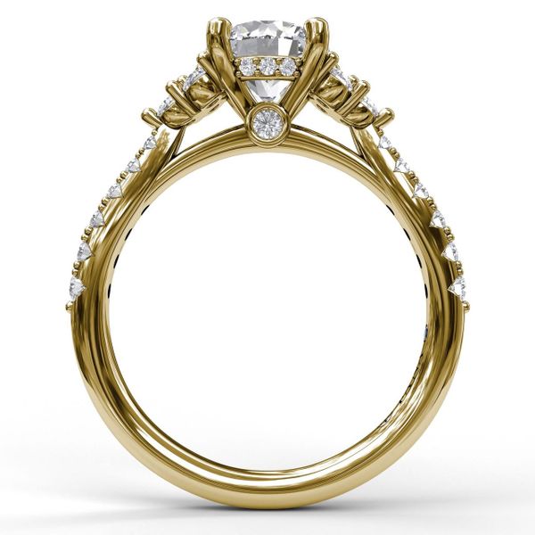 Modern Three Stone Engagement Ring Image 2 Parris Jewelers Hattiesburg, MS