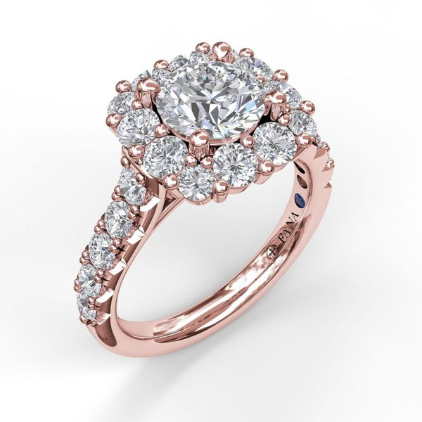 Large Diamond Cushion Halo Engagement Ring S3459-18kt-Rose | The Diamond  Center | Claremont, CA