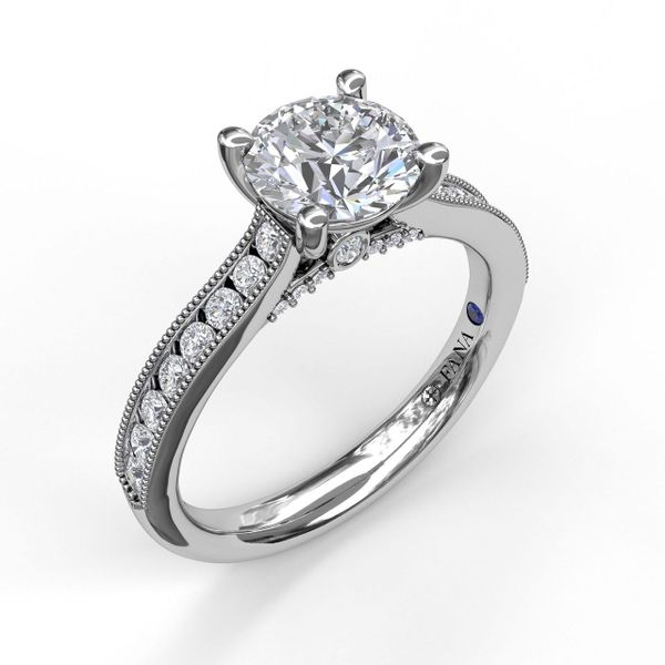 Single Row Channel Milgrain Engagement Ring Parris Jewelers Hattiesburg, MS