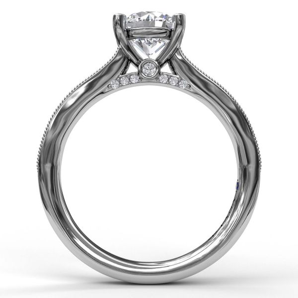 Single Row Channel Milgrain Engagement Ring Image 2 J. Thomas Jewelers Rochester Hills, MI