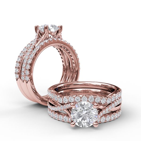 Alternating Diamond Twist Engagement Ring Image 4 Parris Jewelers Hattiesburg, MS