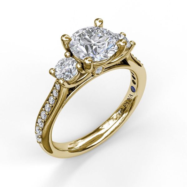 Classic Three Stone Single Row Engagement Ring Almassian Jewelers, LLC Grand Rapids, MI