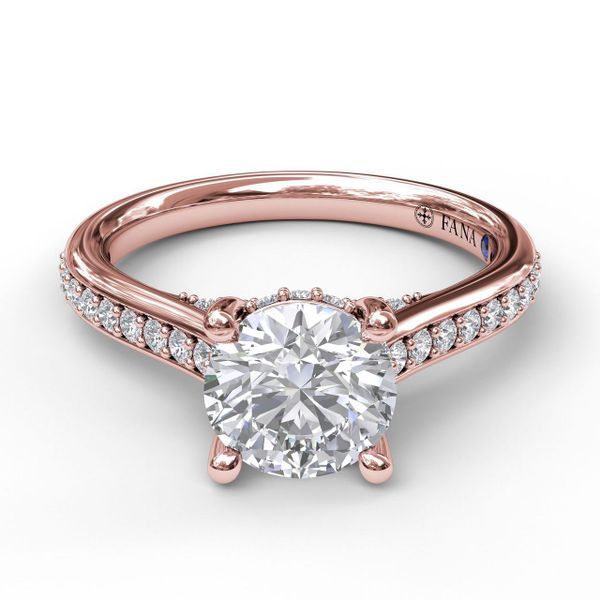 Single Row Detailed Engagement Ring Image 3 John Herold Jewelers Randolph, NJ