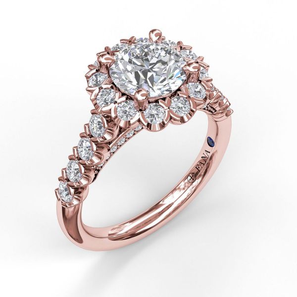 Sparkling Diamond Halo Engagement Ring Parris Jewelers Hattiesburg, MS