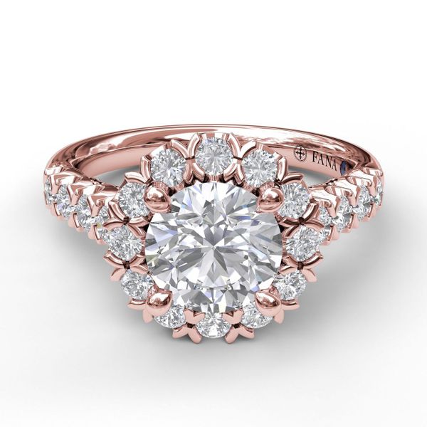 Sparkling Diamond Halo Engagement Ring Image 3 Parris Jewelers Hattiesburg, MS