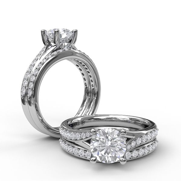 Designer Split Band Engagement Ring Image 4 John Herold Jewelers Randolph, NJ