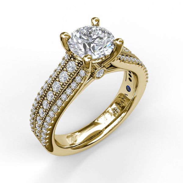 Three Row Stepped Engagement Ring Parris Jewelers Hattiesburg, MS