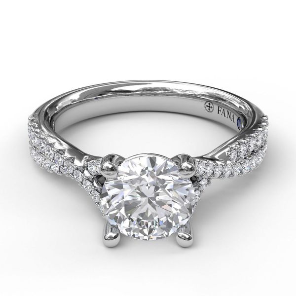 Delicate Late Twist Diamond Engagement Ring Image 3 John Herold Jewelers Randolph, NJ