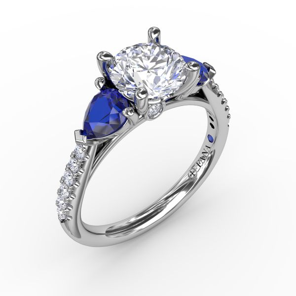 Elegant Pear Sidestone Ring in Sapphire  Reed & Sons Sedalia, MO