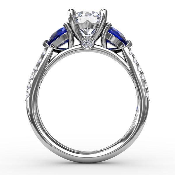 Elegant Pear Sidestone Ring in Sapphire  Image 3 P.K. Bennett Jewelers Mundelein, IL