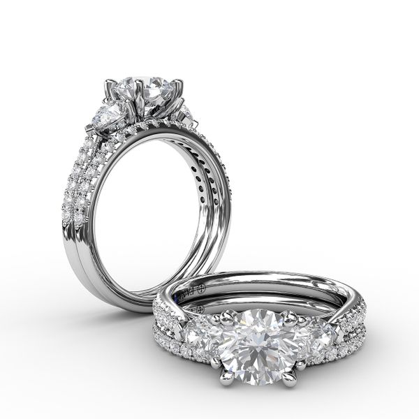 Elegant Pear Sidestone Ring in Sapphire  Image 4 John Herold Jewelers Randolph, NJ