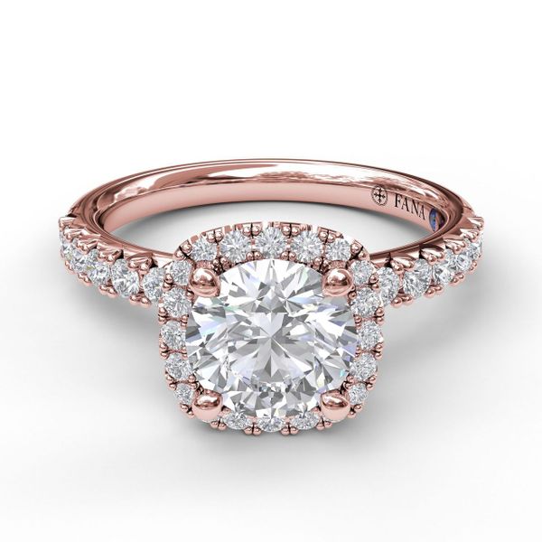 Classic Diamond Halo Engagement Ring with a Gorgeous Side Profile Image 3 The Diamond Center Claremont, CA