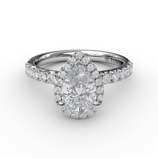 Classic Diamond Halo Engagement Ring with a Gorgeous Side Profile Image 3 John Herold Jewelers Randolph, NJ