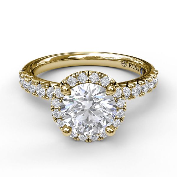 Classic Diamond Halo Engagement Ring with a Gorgeous Side Profile Image 3 The Diamond Center Claremont, CA