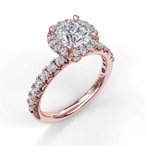 Classic Diamond Halo Engagement Ring with a Gorgeous Side Profile Parris Jewelers Hattiesburg, MS