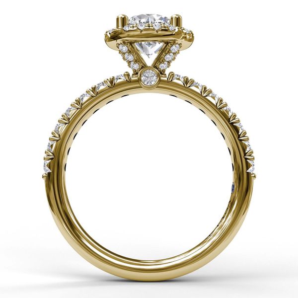 Classic Diamond Halo Engagement Ring with a Gorgeous Side Profile Image 2 John Herold Jewelers Randolph, NJ