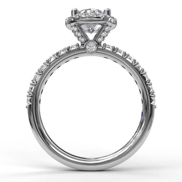 Classic Diamond Halo Engagement Ring with a Gorgeous Side Profile Image 2 The Diamond Center Claremont, CA
