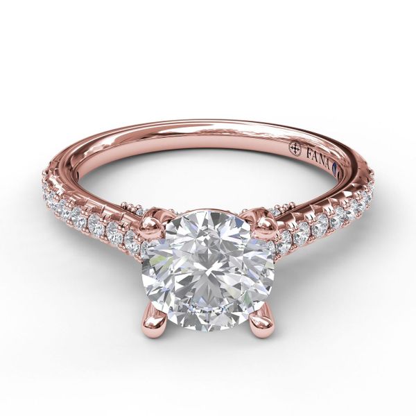 Classic Diamond Engagement Ring with Beautiful Side Detail Image 3 Parris Jewelers Hattiesburg, MS