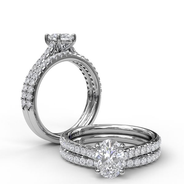 Classic Diamond Engagement Ring with Beautiful Side Detail Image 4 John Herold Jewelers Randolph, NJ