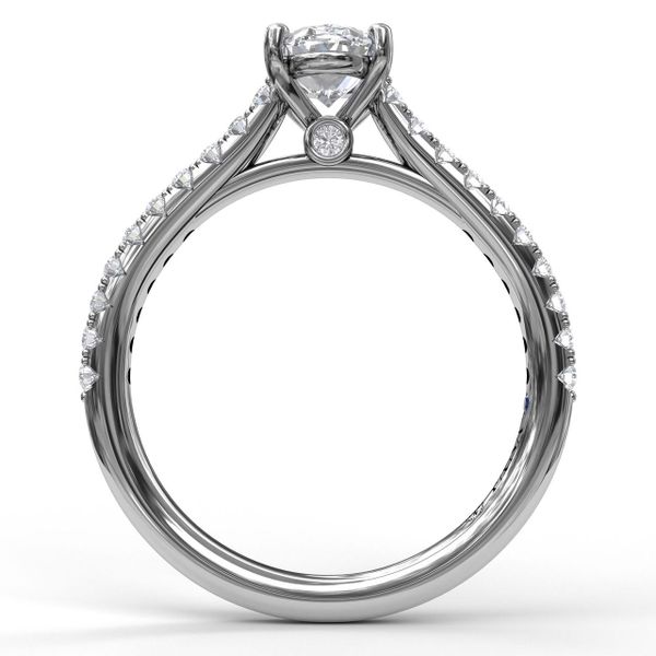 Classic Diamond Engagement Ring with Beautiful Side Detail Image 2 John Herold Jewelers Randolph, NJ