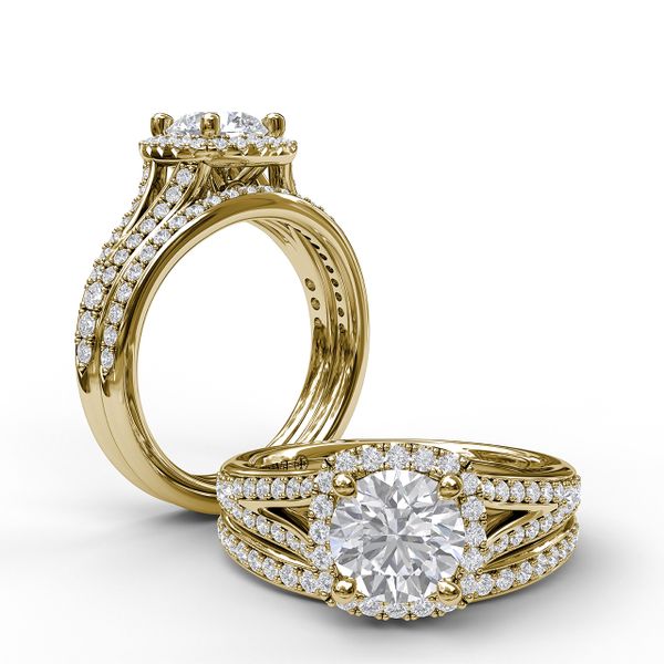Classic Diamond Halo Engagement Ring with a Subtle Split Band Image 4 Almassian Jewelers, LLC Grand Rapids, MI