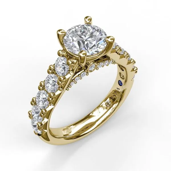 Wide Band With Bold Pave Engagement Ring S3916-18kt-Yellow