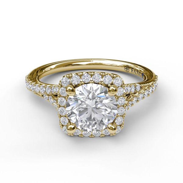 1.6 Ct. Radiant Cut Natural Diamond Cut Cornered Halo Pave Diamond  Engagement Ring (GIA Certified) | Diamond Mansion