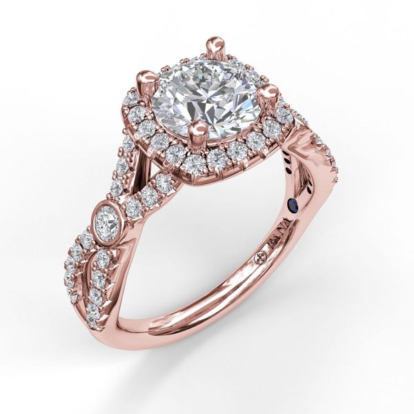 Cushion Halo Twist Shank Engagement Ring Parris Jewelers Hattiesburg, MS
