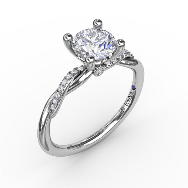Classic Round Diamond Solitaire Engagement Ring With Twisted Shank Sanders Diamond Jewelers Pasadena, MD