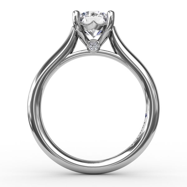 Classic Round Diamond Solitaire Engagement Ring With Cathedral Setting Image 2 S. Lennon & Co Jewelers New Hartford, NY