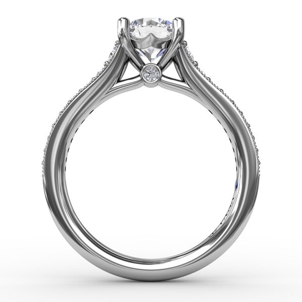 Classic Round Diamond Solitaire Engagement Ring With Milgrain Edge Image 2 J. Thomas Jewelers Rochester Hills, MI