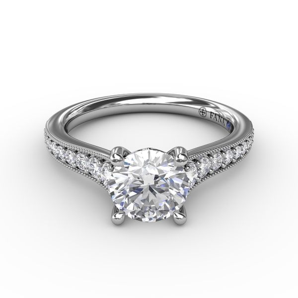 Classic Round Diamond Solitaire Engagement Ring With Milgrain Edge Image 3 Newtons Jewelers, Inc. Fort Smith, AR