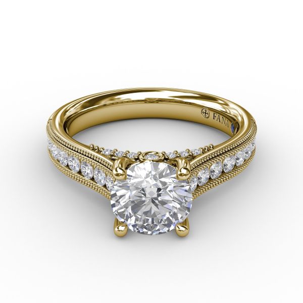 Classic Round Diamond Solitaire Engagement Ring Image 3 Perry's Emporium Wilmington, NC